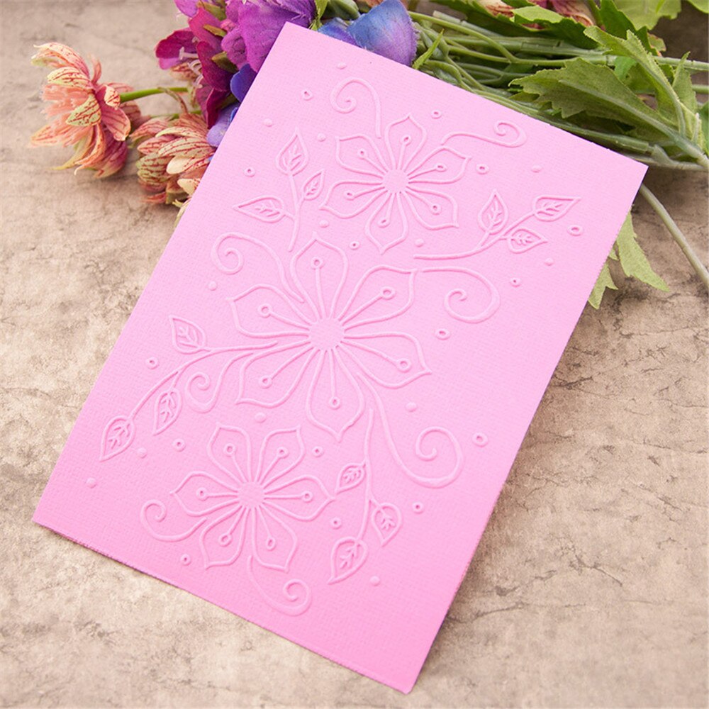 Eastshape Three Flowers Pattern Plastic Embossing Folder for Scrapbook DIY Album Card Tool Plastic Template Folders