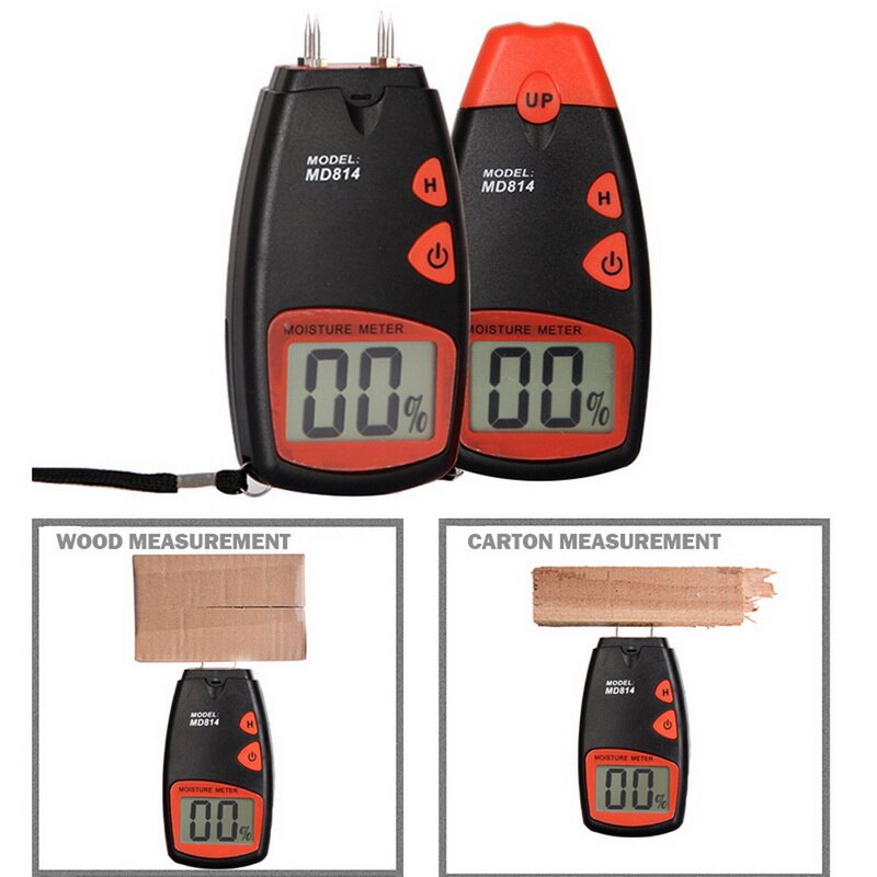 Two Pins Digital Wood Moisture Meter Wood Humidity Tester Hygrometer Timber Damp Detector Tree Density Tester Large LCD Display