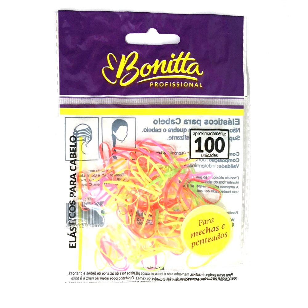 Rubber Bands With Pigtails Rainbow Color Overhead Tail Kanekalon Box Braids Ponytail Hair Extensions With Elastic Band For Girls: Rubber bands 100 pcs