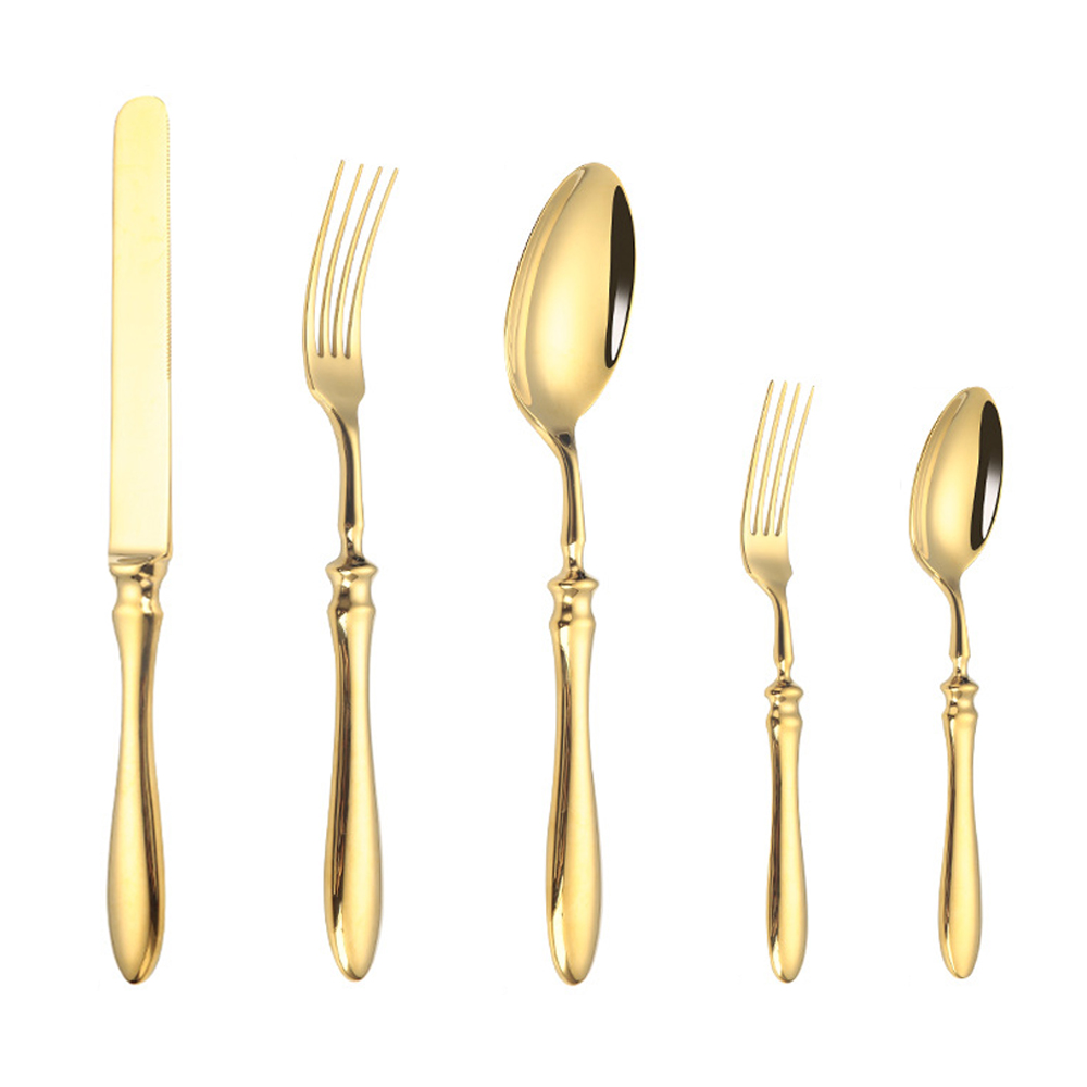 Ensemble de couverts en acier inoxydable 18/10, 5 pièces, manche romain, vaisselle de luxe, couteau à Steak, fourchette cuillère, vaisselle, couverts lavables au lave-vaisselle: green