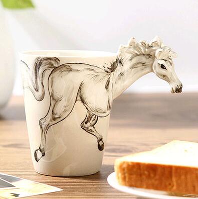 Tasse de peinture 3D d'animaux créative | Tasse en céramique tasse de café tasse de bière avec cookies 300-400ML, Copo bardak xicara amusant,: 10