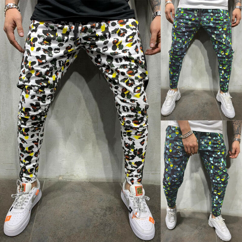 Men's Slim Fit Straight Leg Trousers - Casual Pencil Jogger Cargo Pants