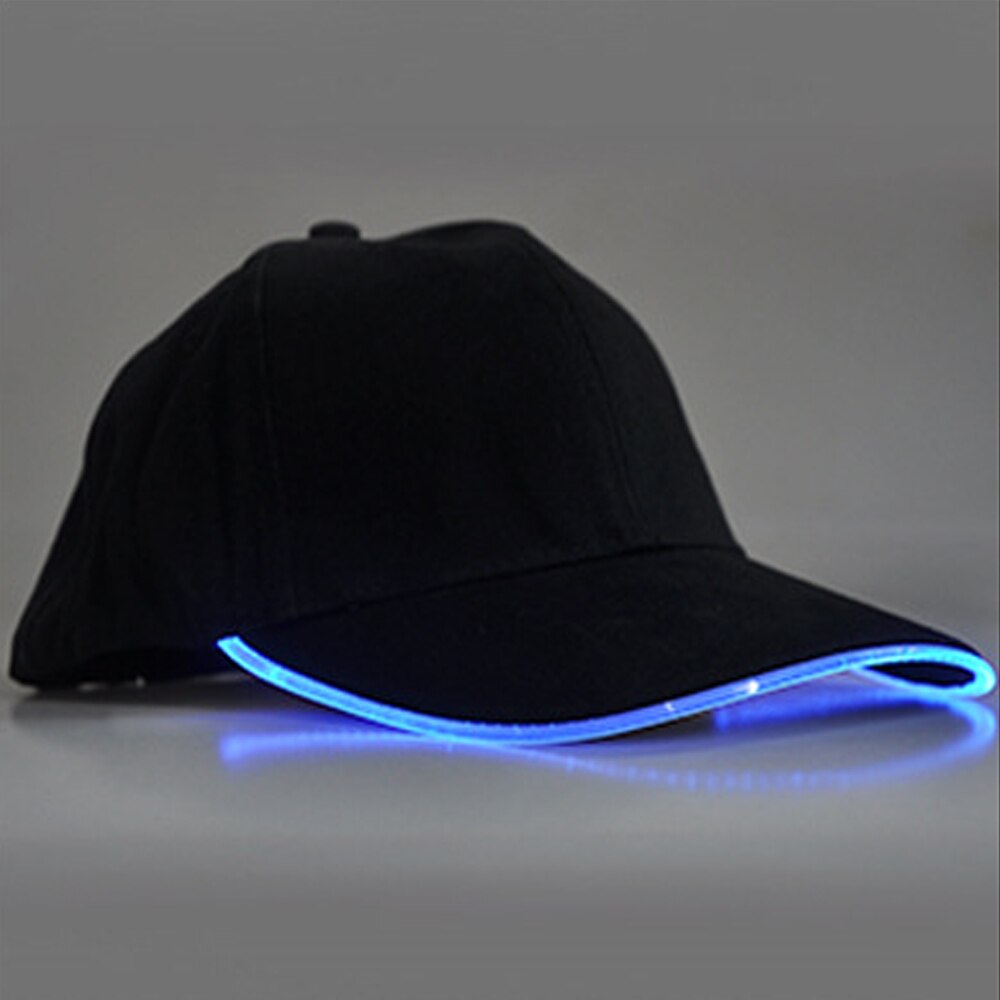 Casquette de Baseball unisexe, couleur unie, lumineuse, LED, fête de noël, tendance, pour femmes et hommes: B Blue