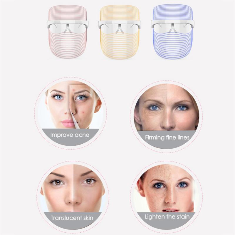 Tragbare 3 Farbe LED Licht Verjüngung Gerät Led Maske Schönheit Gerät Schönheit Instrument Spektrum Maske Heimgebrauch Schönheit Geräte