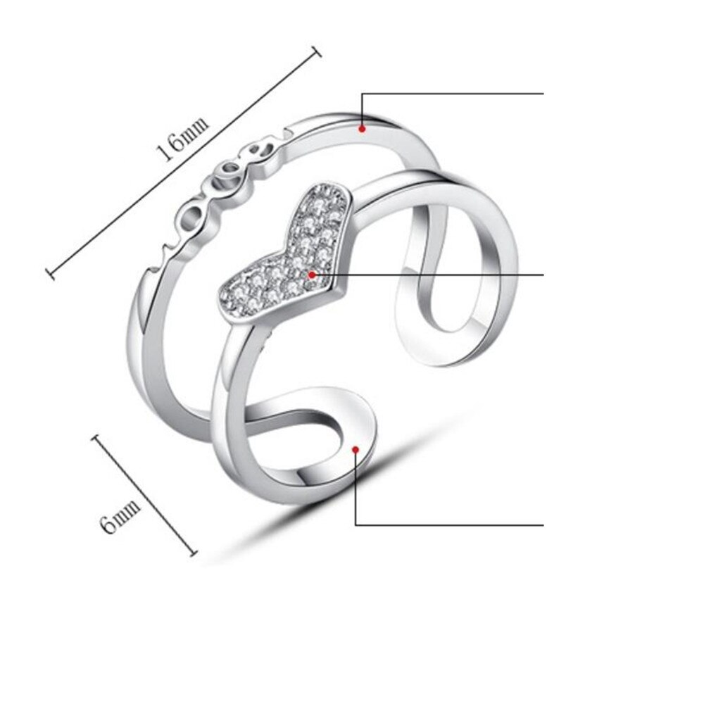 NEHZY-anillo ajustable de circonia cúbica para mujer, de Plata de Ley 925, joyería retro de , tamaño hueco en forma de corazón