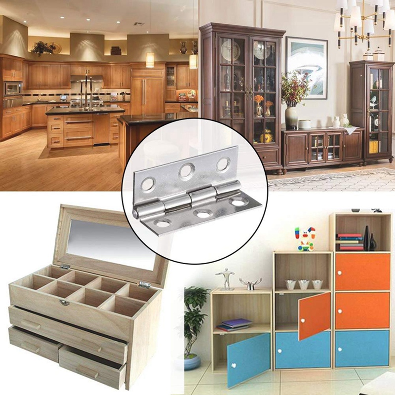 JFBL 20Pcs 44Mm Folding Door Hinges Stainless Steel Ball Bearing Hinges Internal Door Hinges With Screws,For Home Door Repai