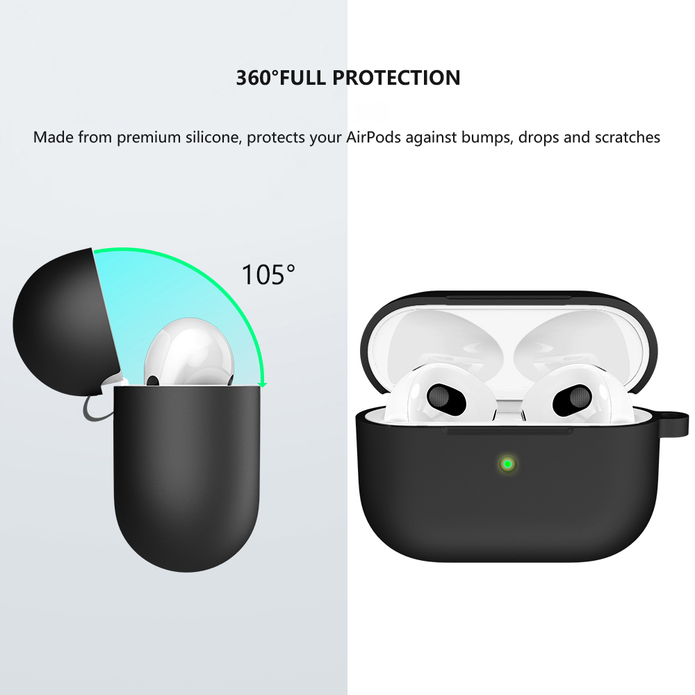 Soft Silicone Case For Apple Airpods 3 Protective Shockproof Wireless Headphone Cover For airpod 3 case Box Bags with hook hole