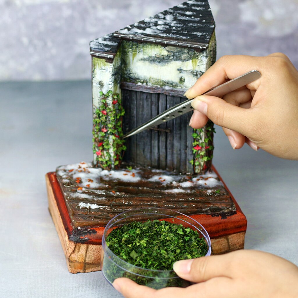 Realistic 40g DIY Miniature Leaves Static Model Railway Fairy Garden Landscape Building Kit Diorama Layout Scenery: green