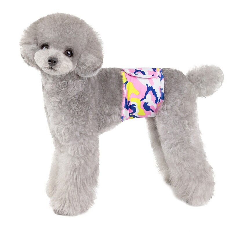 Couche pour chien bande de ventre imperméable à l'eau urinaire enveloppement couche réutilisable physiologique pantalon mâle chien soins infirmiers Nappy fournitures de nettoyage pour animaux de compagnie: Pink Camouflage / XL