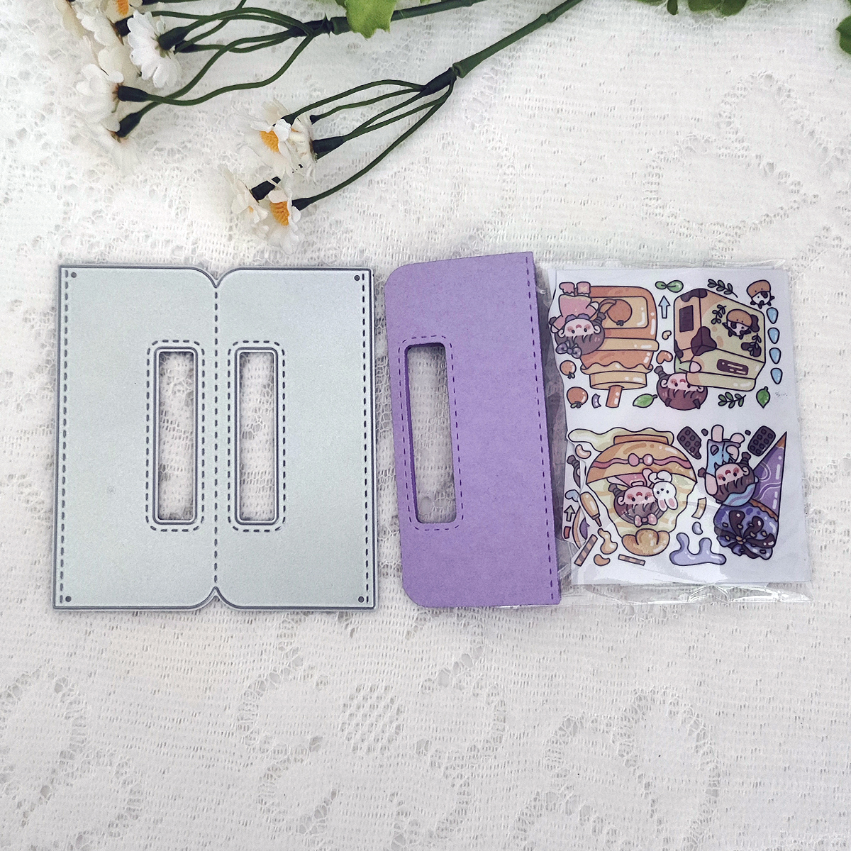 Pussel spets kuvertram hängande kort huvud ask metall skärmformar schablon diy scrapbooking mall form prägling