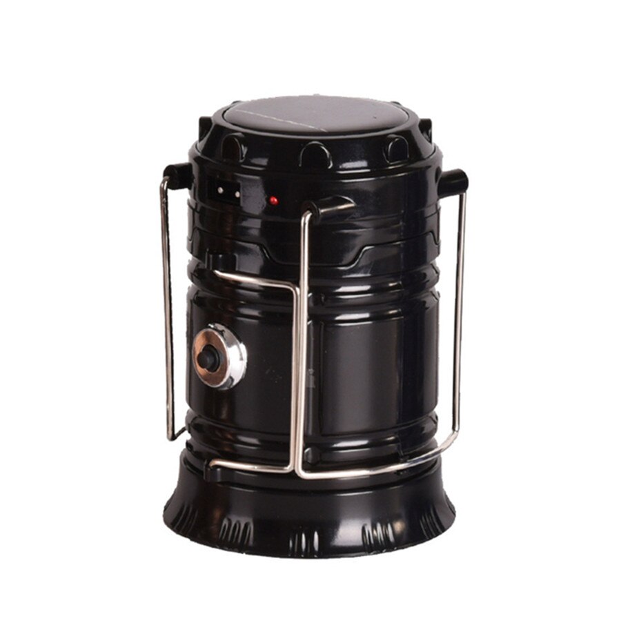 Tragbare LED draussen Solar- Lichter Wiederaufladbare Notfall Taschenlampe Multi-funktion Wasserdicht Zelt Lampe für Wandern Camping: Schwarz