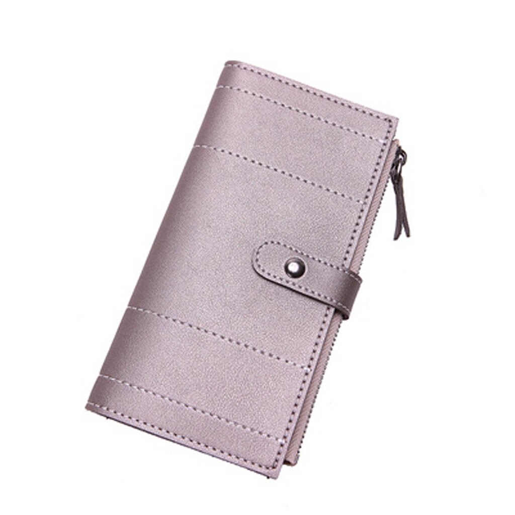 Vrouwen Portefeuilles Retro Lange Streep Lederen Portemonnee Portemonnee Kaarthouders Handtas: rose gold