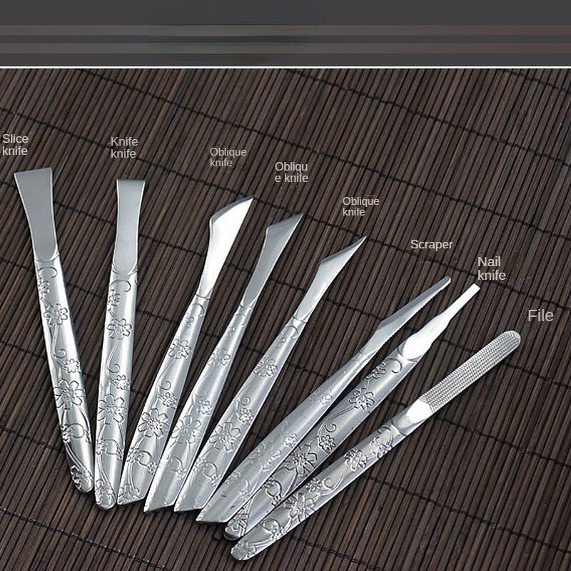 impostato di strumenti per Pedicure 8 pz/impostato coltello per Pedicure in acciaio inossidabile tagliaunghie kit di coltelli per manicure per dermatomia strumento per la cura dei piedi