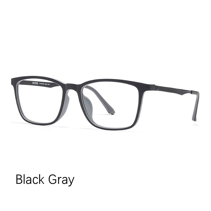 Yimatuili Comfortabele Vierkante Hoge Quali TR90 Eyewear Mannen Ultra Licht Puur Titanium Recept Brillen Frame Optica Y8808: GRIJS