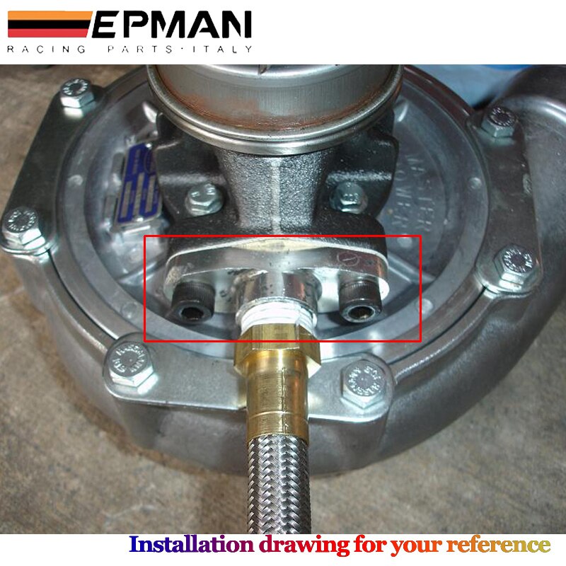 CNC BILLET TURBO OIL FEED FLANGE 1/4 RESTRICTOR Garrett T3/T4R TURBOCHARGER EP-TF002