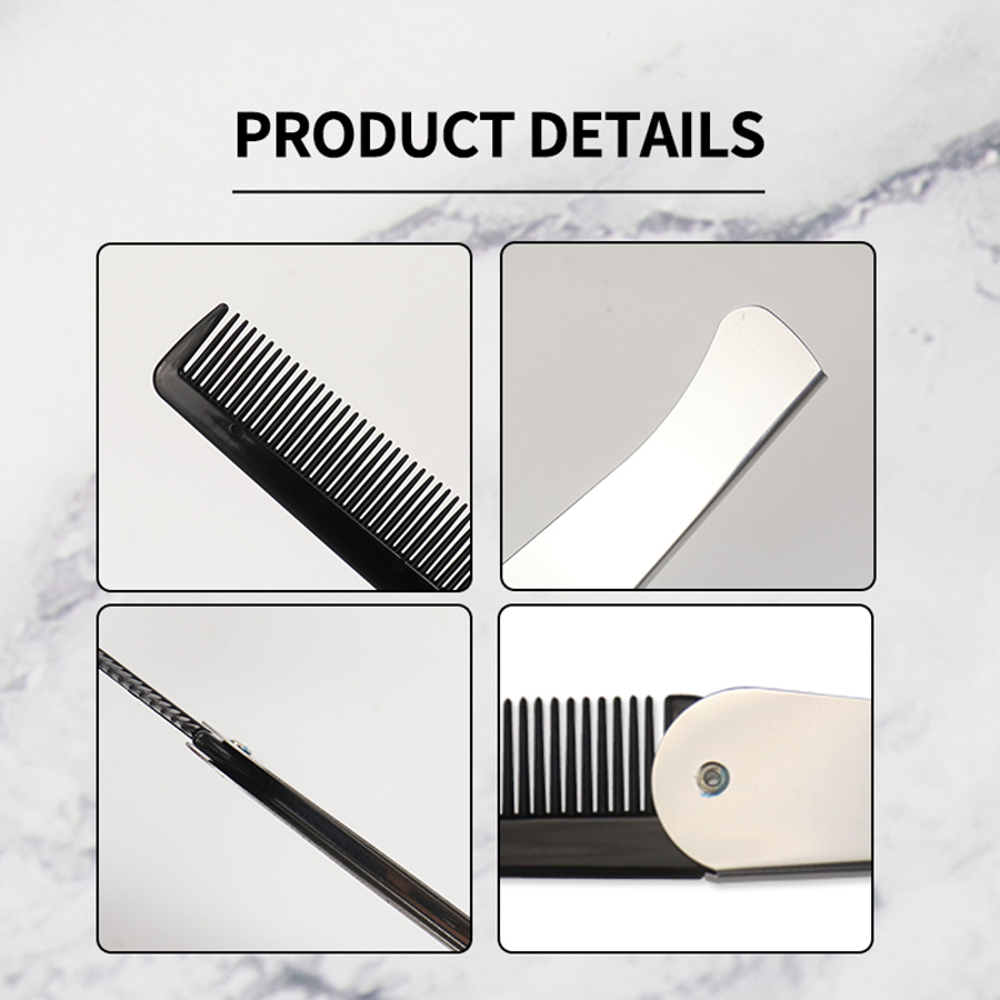 1/2Pcs Folding Beard Combs，Easy Carrying，Fine Tooth Hair Comb Straightener for Grooming Styling Hair，Special for real hair wigs