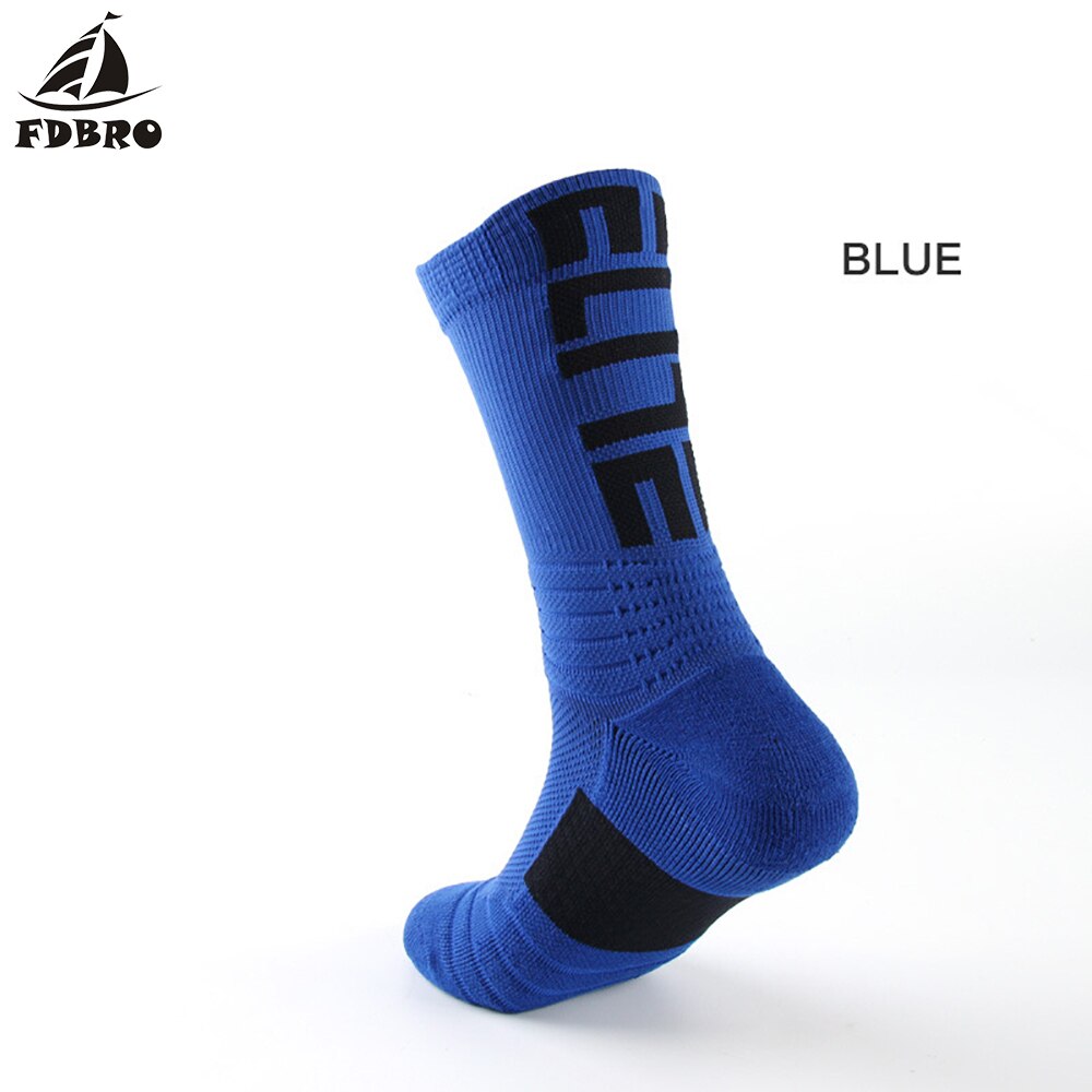 FDBRO, calcetín de deporte de Ciclismo de verano para hombre, calcetines deportivos para baloncesto, tendencia negra para hombre, amortiguación larga para senderismo, atlético, novedad de: Azul