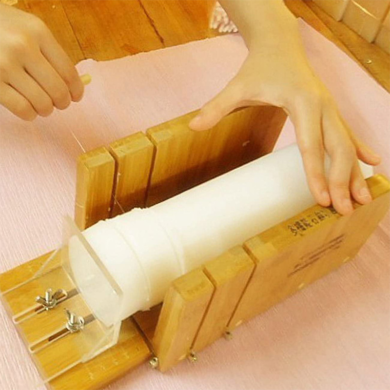 Herramienta para cortar jabón, paquete de 3, caja de corte de pan de madera ajustable con hoja recta ondulada de acero inoxidable para hecho a mano