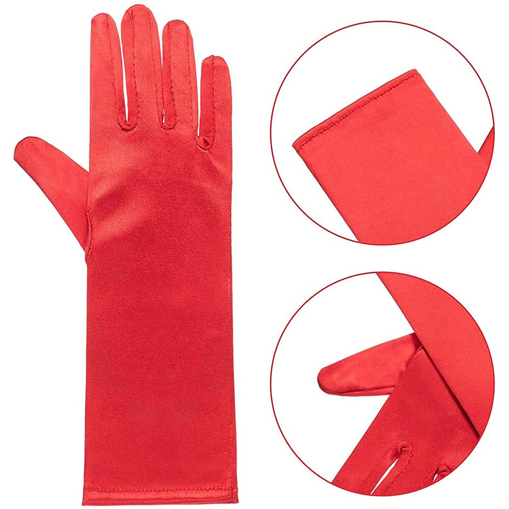 3-10Y Mädchen Satin- Handschuhe Schnee Königin Handschuh Prinzessin Kostüm für freundlicher Party, Hochzeit, Formale Festzug Geburtstag Party