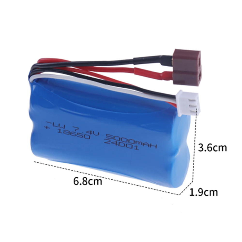 Li-Ion Batteri 7.4V 5000mAh 18650 2S för Wltoys RC Bil - Reservdelar