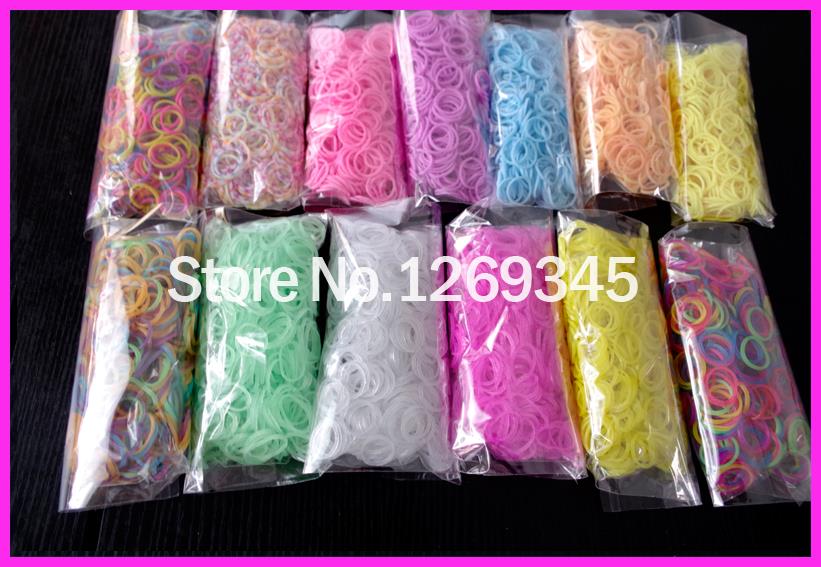 Laten we 9000/25 Kleur Heetste Loom Bands Vullingen Loom Elastiekjes Rubber Band Weefgetouw Voor DIY ARMBAND Armband Rubber
