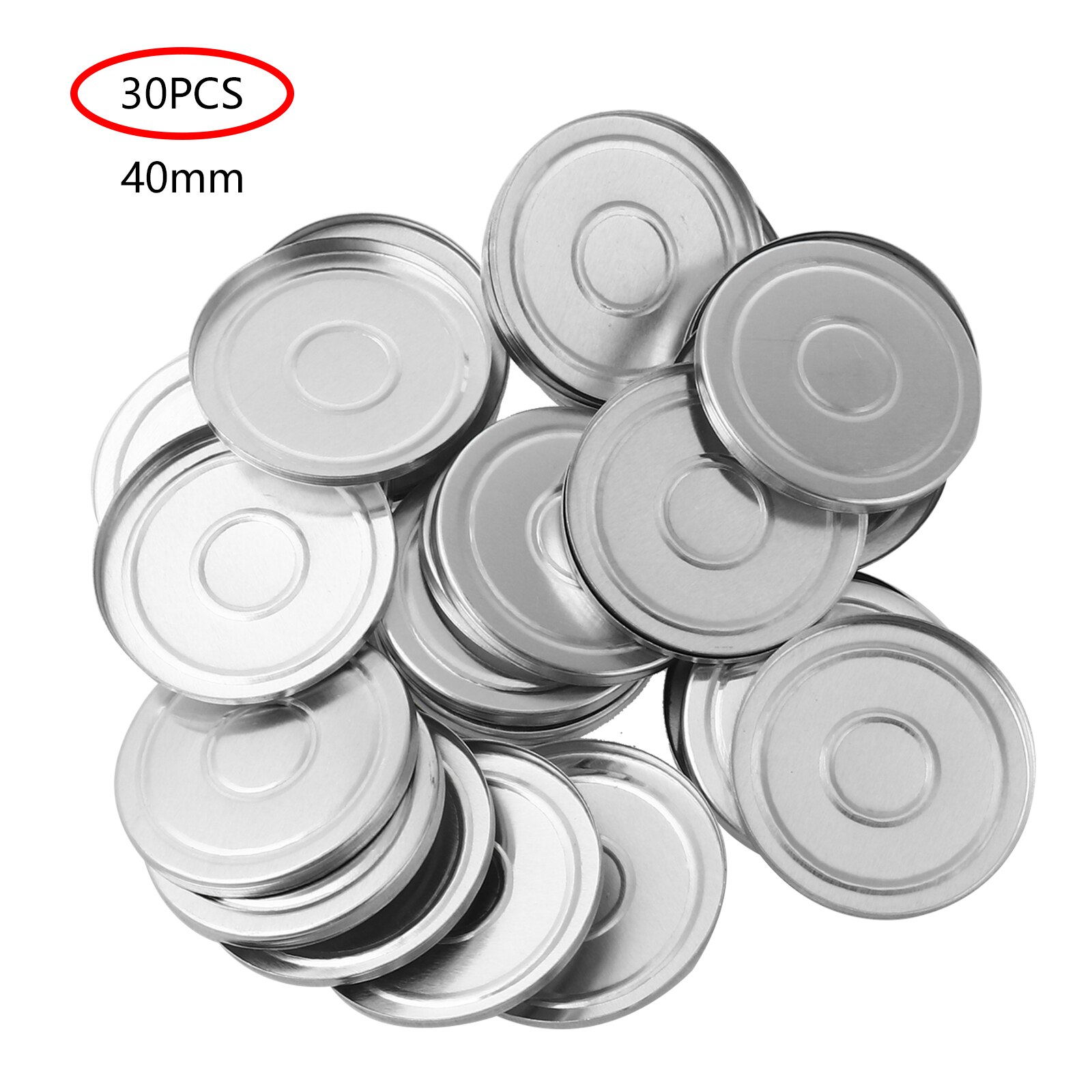 30Pcs Aluminum Eyeshadow Palette /Metal Sticker Round/Square Magnetic Palette Sticker for Empty Eyeshadow Makeup Color Palette: 40mm Aluminum Empty