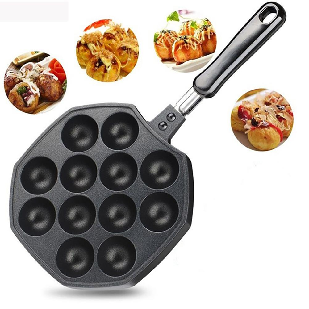 12 Holtes Aluminium Takoyaki Pan Maker Bakken Formulieren Mold Koken Gereedschap