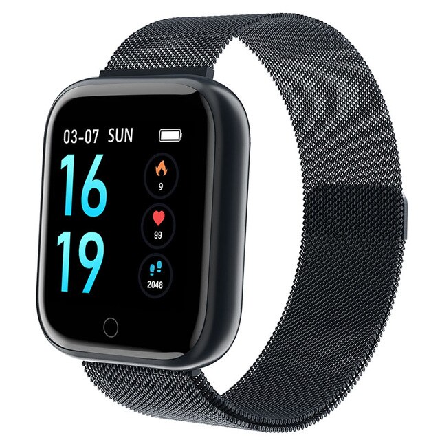 Reloj inteligente T80 con Bluetooth para hombre, reloj deportivo resistente al agua con llamadas, recordatorios: Black Steel