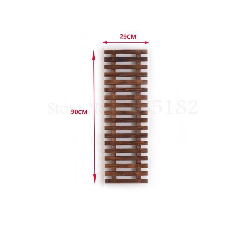 Balcony flower stand hanging solid wood wall hanging flower shelf outdoor flower pot hanger anticorrosive wood wall hanging flow: 90x29cm  2