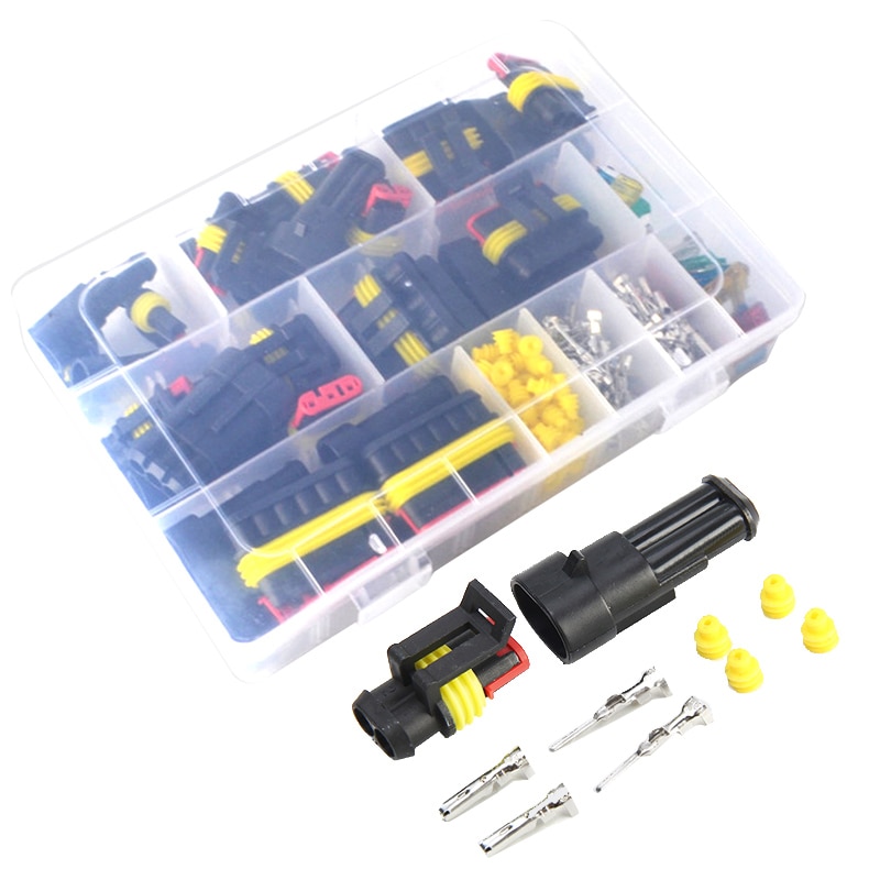 216Pcs/Box Waterproof Automotive Wire Connector Plug 1-6P With Fuse Electrical Equipment Female Male Way AMP Super Seal