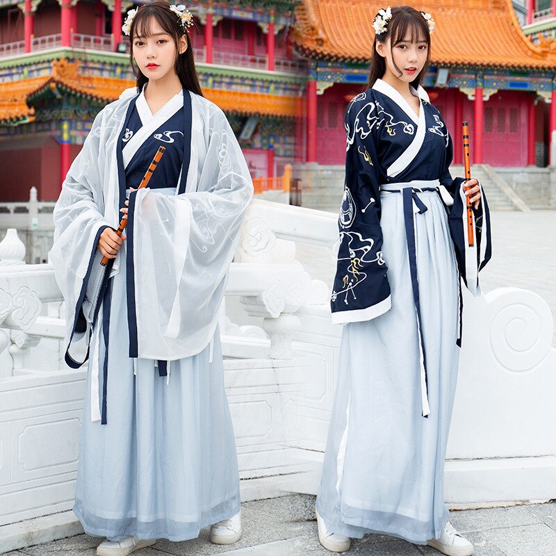 Verbetering Hanfu In Nationale Douane Pak-Jurk Relatie Lood Wijde Mouw Twinset + Taille Rok Pak