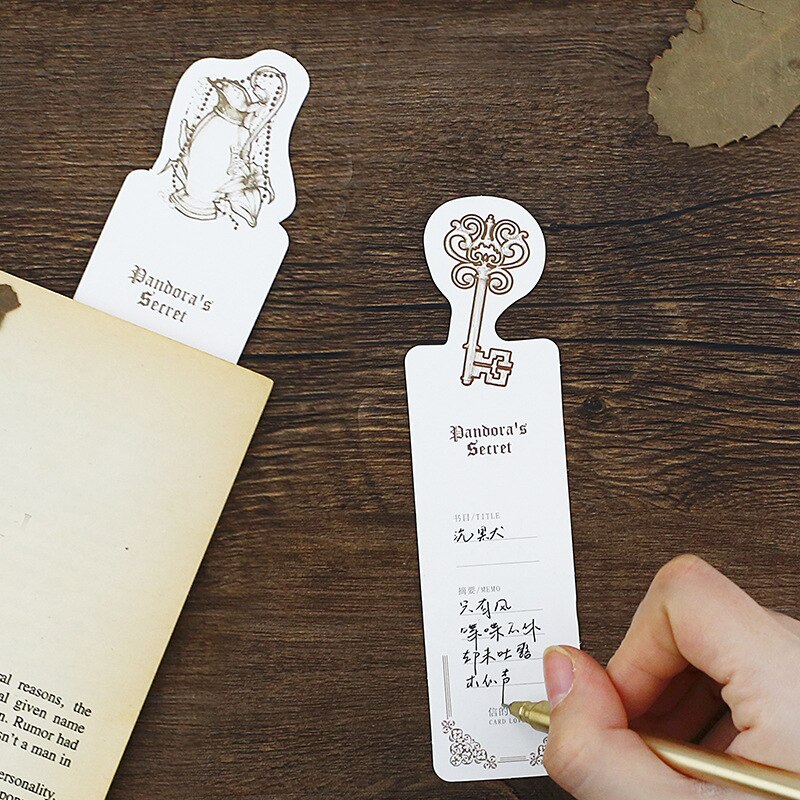 30pcs Vintage Paper Bookmark Writable Book Holder Message Card Student Boy Girl Reader School Office Cute Clip Stationery