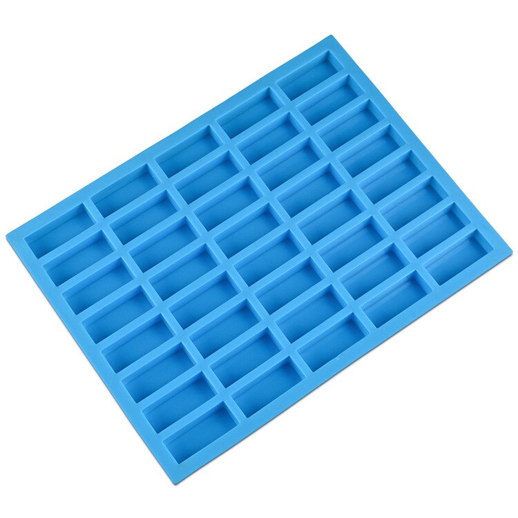 Siliconen Bakvorm 80 Gaten Diy Chocolade Maken Gereedschap Hartvormige Vierkante Fondant Cake Decorating Gereedschap Snoep Mallen: blue