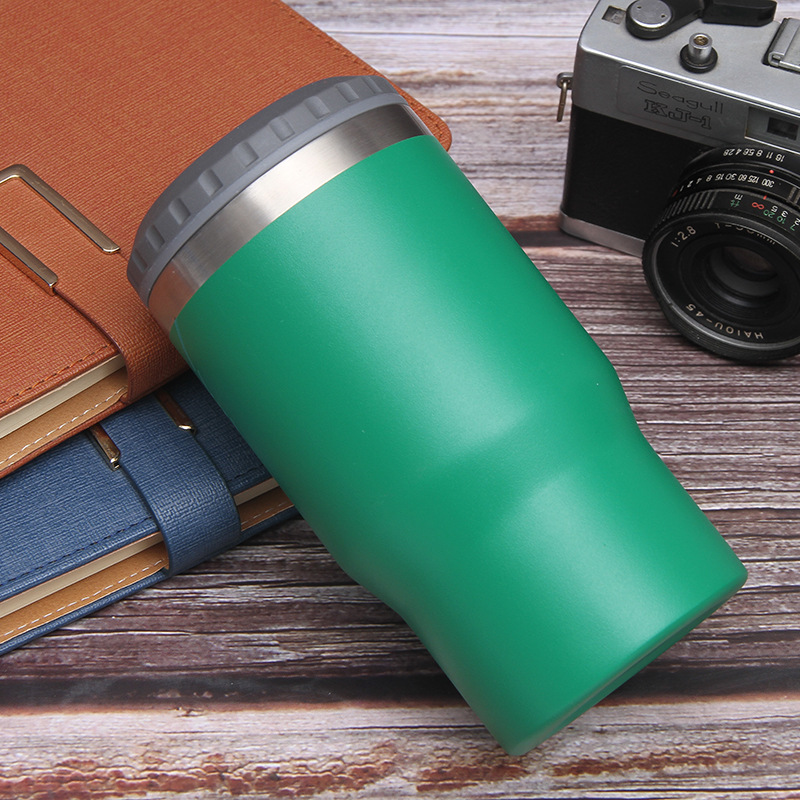 14oz Can Cooler Stainless Steel Insulated Skinny Beer Cooler Insulator Holder With 2 Lids Thermos Copo Termico Water Bottle: 15