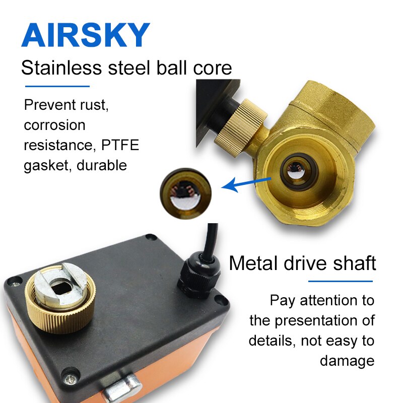 Brass Motorized Ball Valve 3 way 2 way Control Electric Ball Valve Actuator With Manual Switch 220v DN15 20 32 40 For Water gas
