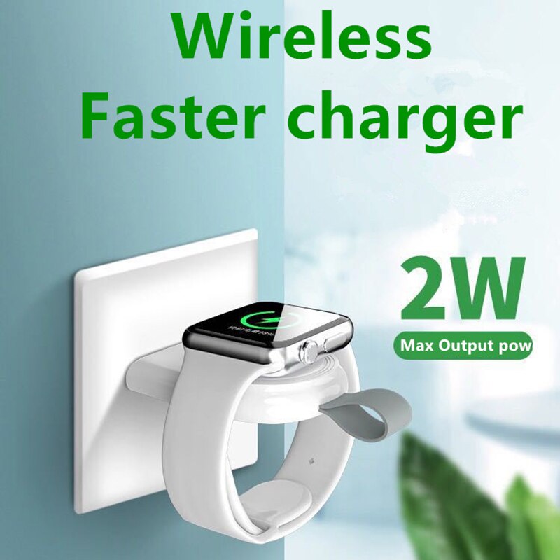 Wireless Charger Base iwatch magnetic charger 2W MAX small portable USB connection Wireless charging watch charger ABS+PC