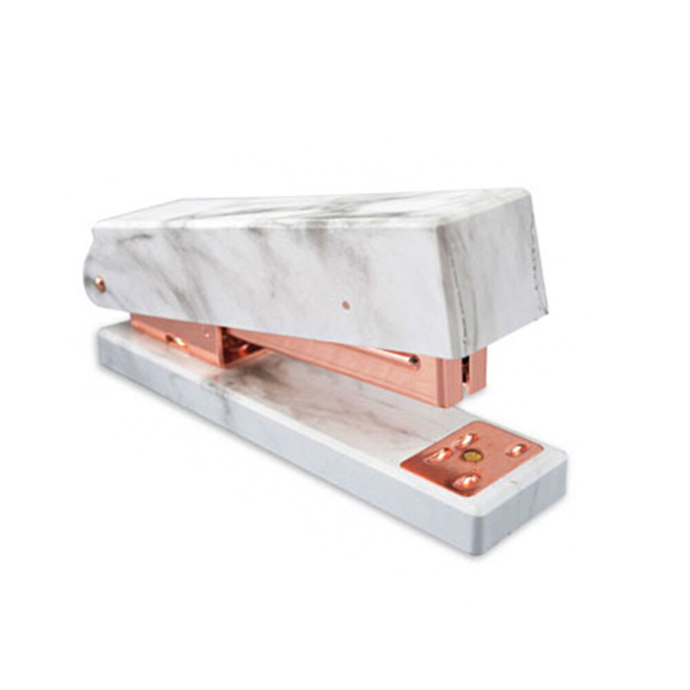 Elegante padrão de mármore grampeador de mesa resistente primavera alimentado grampeador início office as99: Rose gold