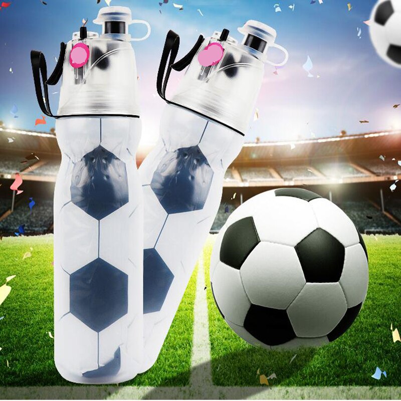 590ml vattenflaskor för fotboll basket/basebollsporter pe dubbel kallspray utomhus fitness hydroflaska vattenflaskor
