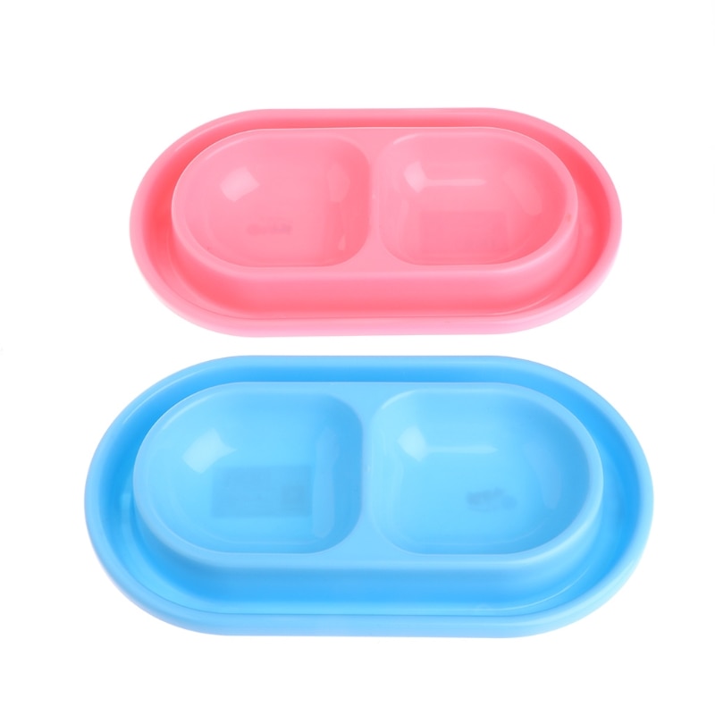 Voerbak voor huisdieren, dubbele plastic voerbak, anti-mieren voerbak voor honden, katten en puppy's