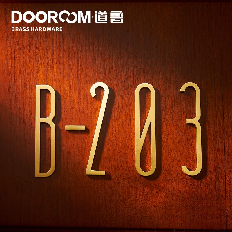 Dooroom dígitos creativos de latón, placa de puerta, número de casa, número de habitación, número de piso de Hotel, decoración de Villa, letrero, 0-9