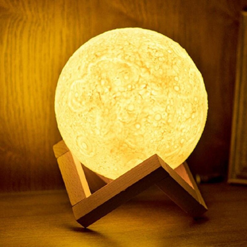 3D Printing Maan Lamp met Touch Sensing Switch 3D Opladen Nachtlampje Kleur Veranderende dimmen Decoratieve licht