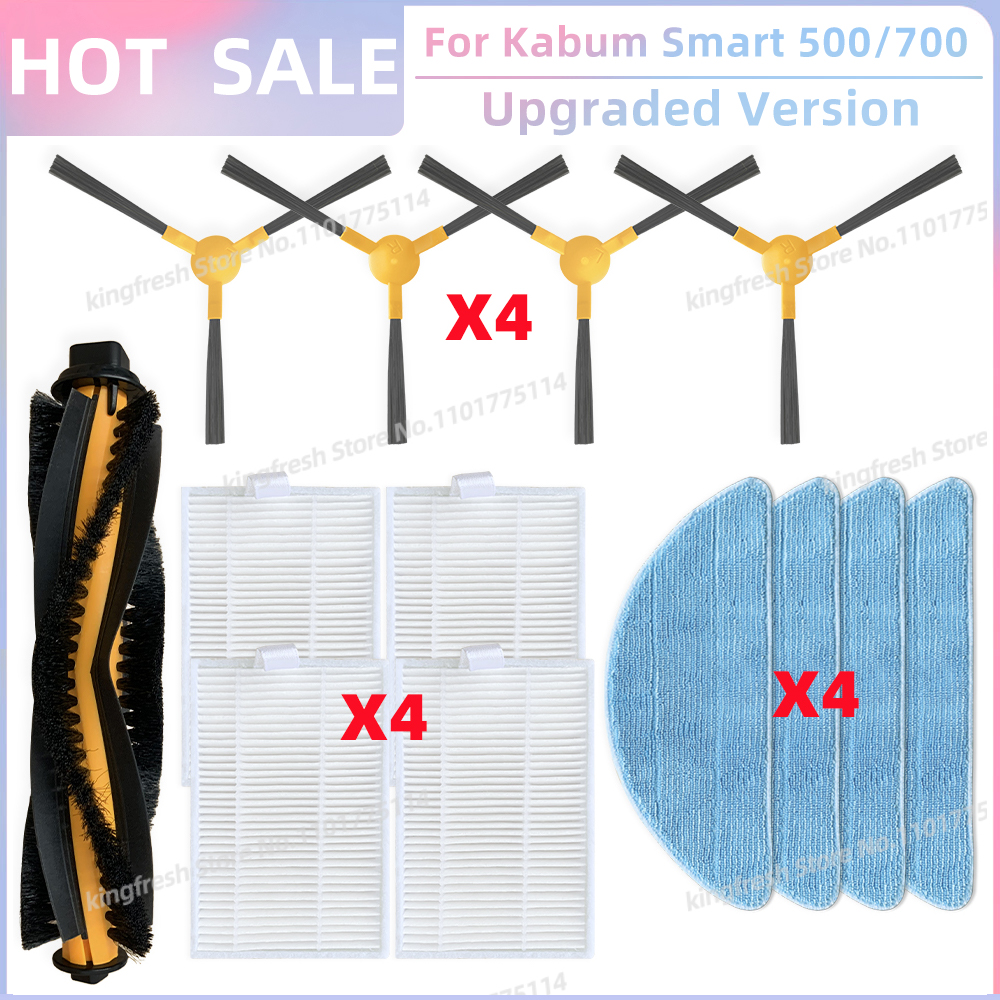 Geschikt voor Blaupunkt Bluebot XBOOST / XPRO, Kabum Smart 500 / 700 KBSF003, Honiture Q5 Vervangingsonderdelen voor Stofzuiger Hoofdroller Zijborstel HEPA Filter Dweildoek: Bruin