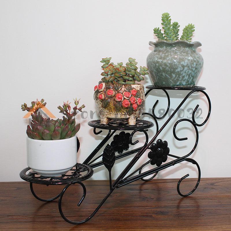 Étagère de bureau en fer forgé avec Mini fleurs, étagère multifonctionnelle pour recevoir le balcon, pot de fleurs: Model4