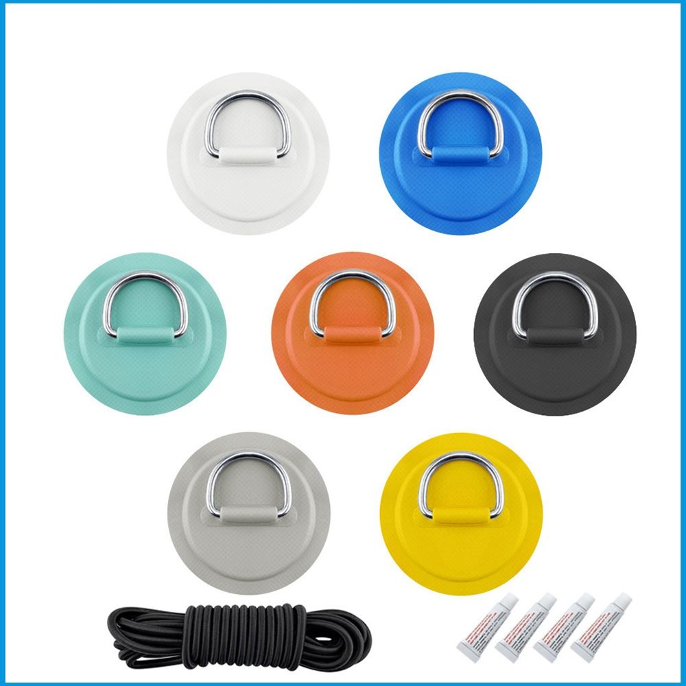 Almohadilla de anillo redondo de PVC para tabla de surf, aparejo de cubierta de barco, Sup D, accesorios de parche de cuerda elástica, 1/4 piezas