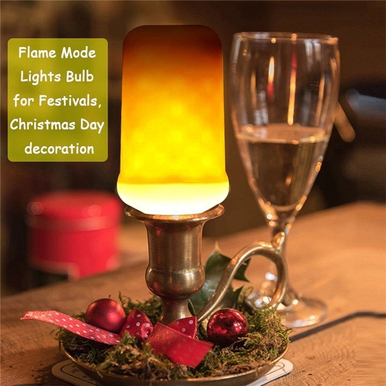 E27 Led Vlam Lamp 4 Modes Geel Vlam Effect Licht Lamp 85-265V Flickering Emulatie Fire Light Met zwaartekracht Sensor Decor Lamp