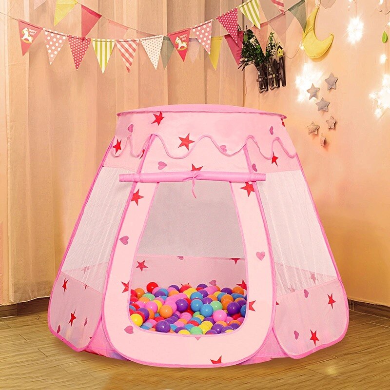 freundlicher Zelt Faltbare Tipi Für freundlicher Baby Moskito-nachweisen Zelt Zimmer Innen und OutdoorOcean Ball Schwimmbad freundlicher Spielen haus