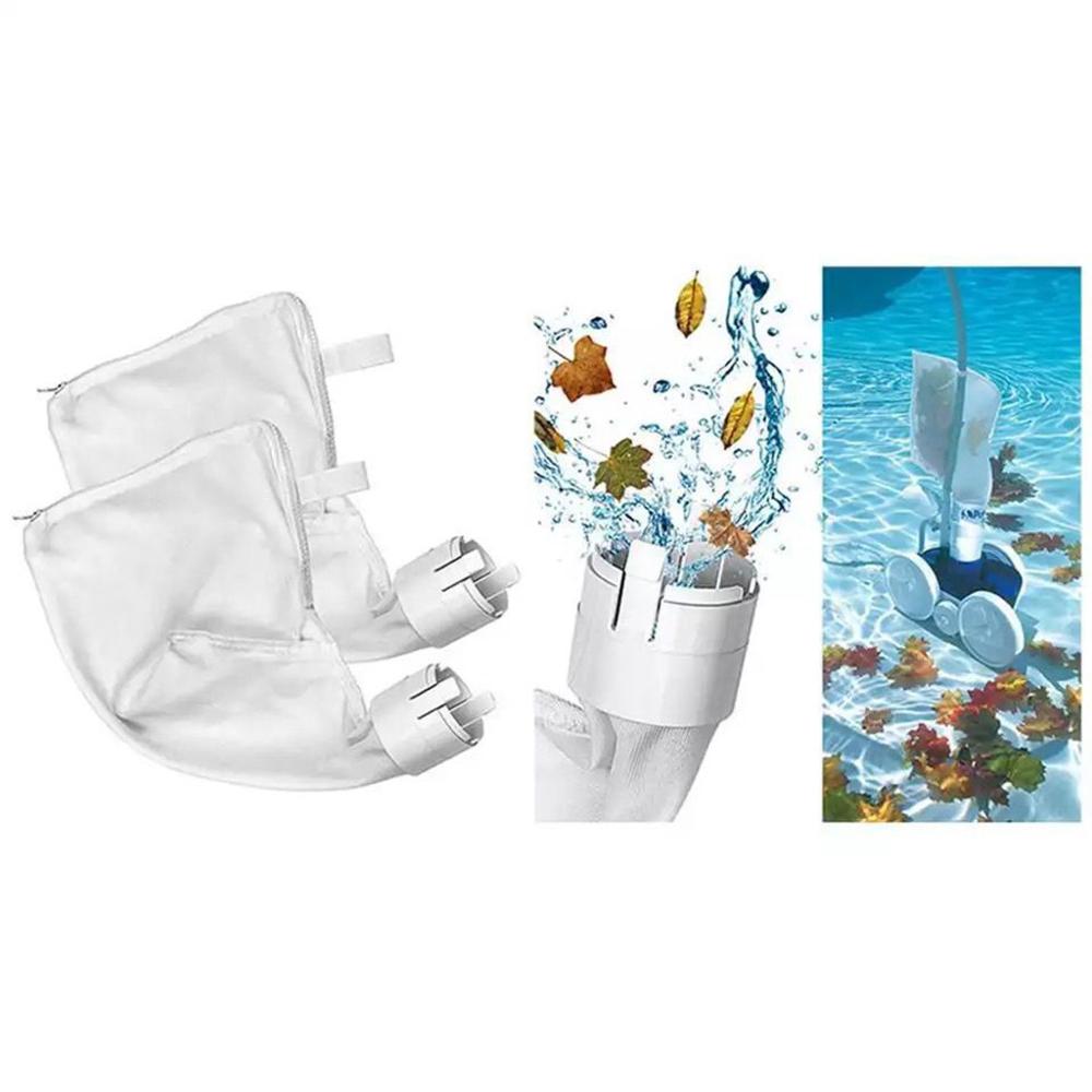 1/2 sacos do líquido de limpeza da piscina da malha do pc, substituição do zíper do saco para polaris 280 & 480 a abertura do líquido de limpeza da piscina faz a malha da piscina n50