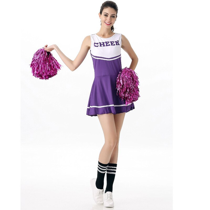 Cheerleader kostume pige skole cheerleader fancy dress scene performance outfit uniform high school musical kostume suit: B