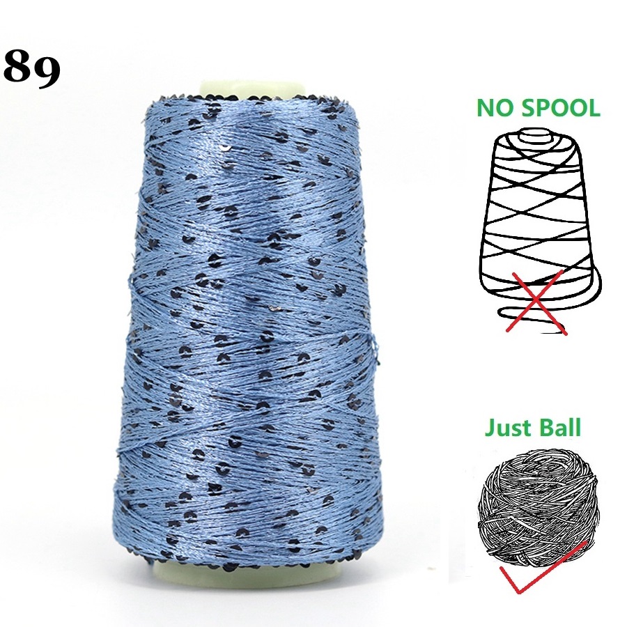 29 Color 50g/Ball /140M Sequins Cotton Yarn 6mm+3mm Special Glitter Match Thread DIY Accessories Rag Doll Knitting Lanas Crochet: green