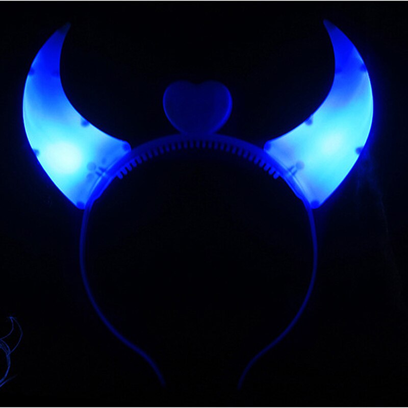 Mrosaa halloween fest glödande ljus ledde horn blinkande huvudband julfest bar cosplay rekvisita leveranser